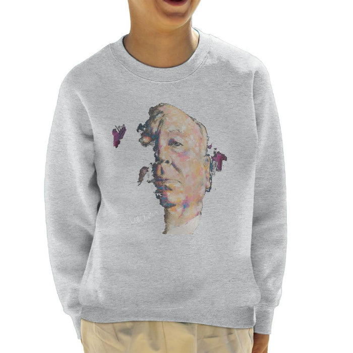 Sidney Maurer Original Portrait Of Alfred Hitchcock Portrait Kids Sweatshirt - Kids Boys Sweatshirt