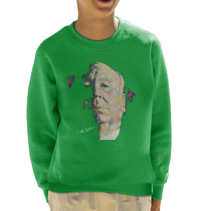 Sidney Maurer Original Portrait Of Alfred Hitchcock Portrait Kids Sweatshirt - Kids Boys Sweatshirt