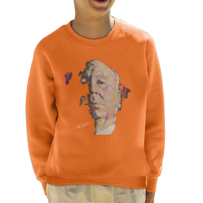 Sidney Maurer Original Portrait Of Alfred Hitchcock Portrait Kids Sweatshirt - Kids Boys Sweatshirt