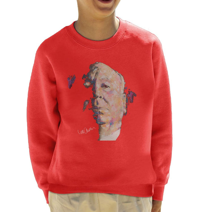 Sidney Maurer Original Portrait Of Alfred Hitchcock Portrait Kids Sweatshirt - Kids Boys Sweatshirt