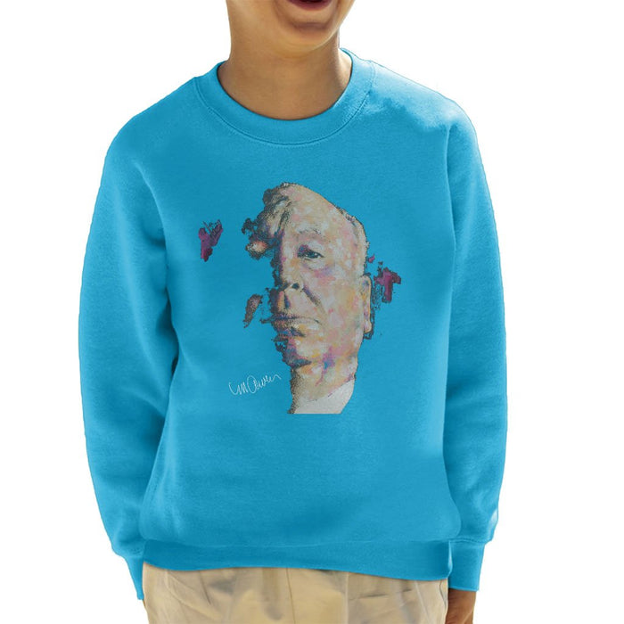 Sidney Maurer Original Portrait Of Alfred Hitchcock Portrait Kids Sweatshirt - Kids Boys Sweatshirt
