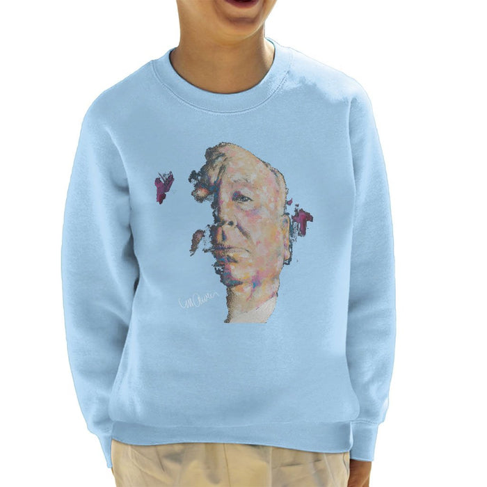 Sidney Maurer Original Portrait Of Alfred Hitchcock Portrait Kids Sweatshirt - Kids Boys Sweatshirt