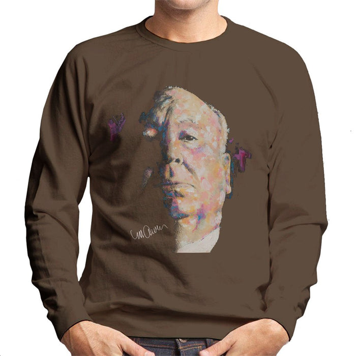Sidney Maurer Original Portrait Of Alfred Hitchcock Portrait Mens Sweatshirt - Small / Chocolate - Mens Sweatshirt