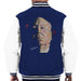 Sidney Maurer Original Portrait Of Alfred Hitchcock Portrait Mens Varsity Jacket - Small / Navy/White - Mens Varsity Jacket