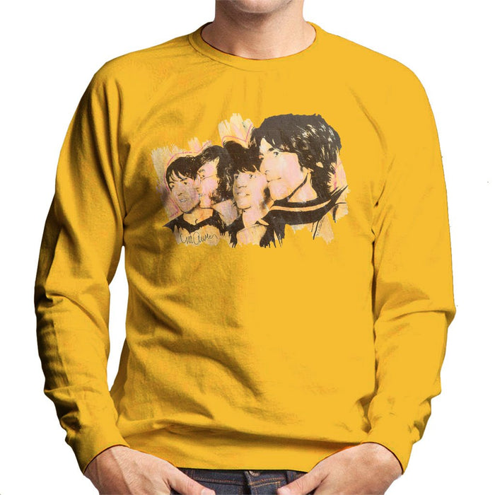 Sidney Maurer Original Portrait Of The Beatles Side Profile Mens Sweatshirt - Small / Gold - Mens Sweatshirt