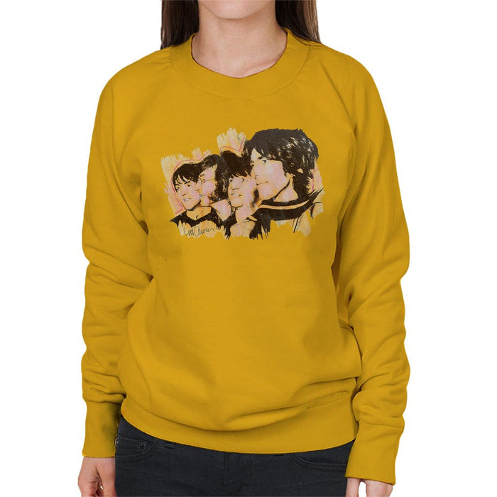 Sidney Maurer Original Portrait Of The Beatles Side Profile Womens Sweatshirt - Womens Sweatshirt