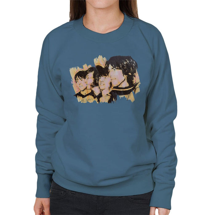 Sidney Maurer Original Portrait Of The Beatles Side Profile Womens Sweatshirt - Womens Sweatshirt