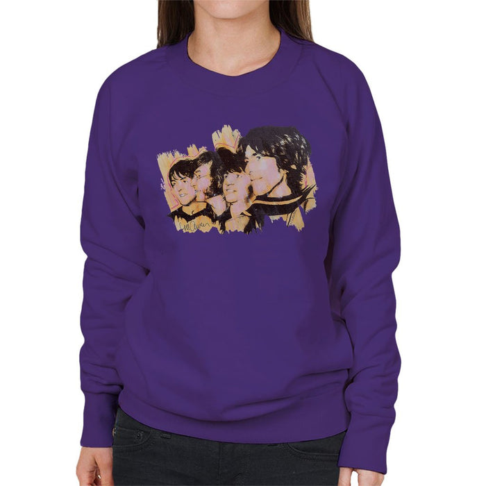 Sidney Maurer Original Portrait Of The Beatles Side Profile Womens Sweatshirt - Womens Sweatshirt