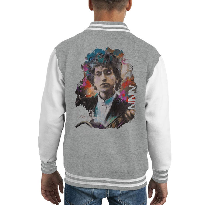 Sidney Maurer Original Portrait Of Bob Dylan Kids Varsity Jacket - Kids Boys Varsity Jacket