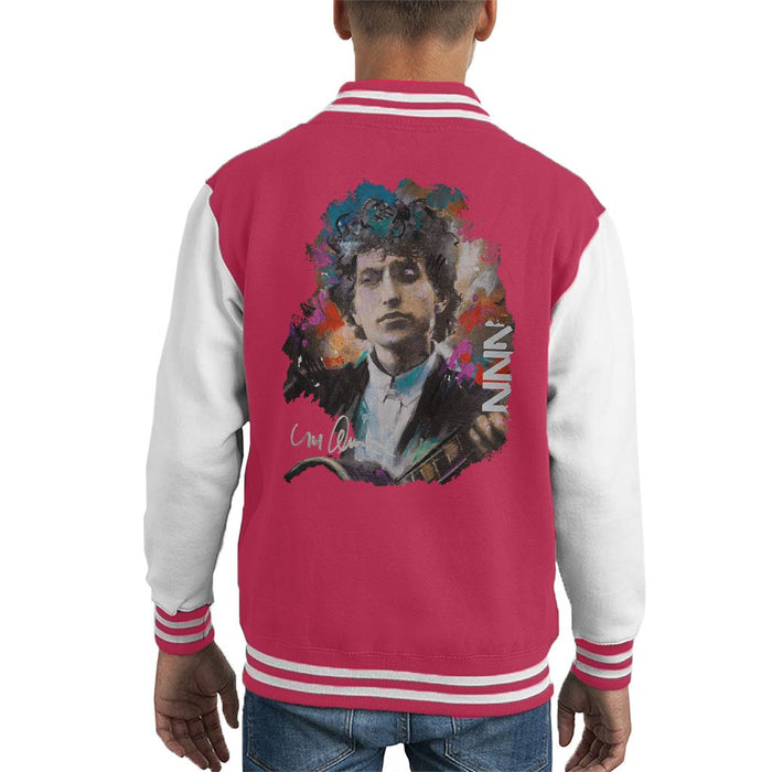 Sidney Maurer Original Portrait Of Bob Dylan Kids Varsity Jacket - Kids Boys Varsity Jacket