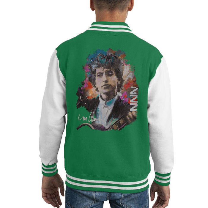 Sidney Maurer Original Portrait Of Bob Dylan Kids Varsity Jacket - Kids Boys Varsity Jacket