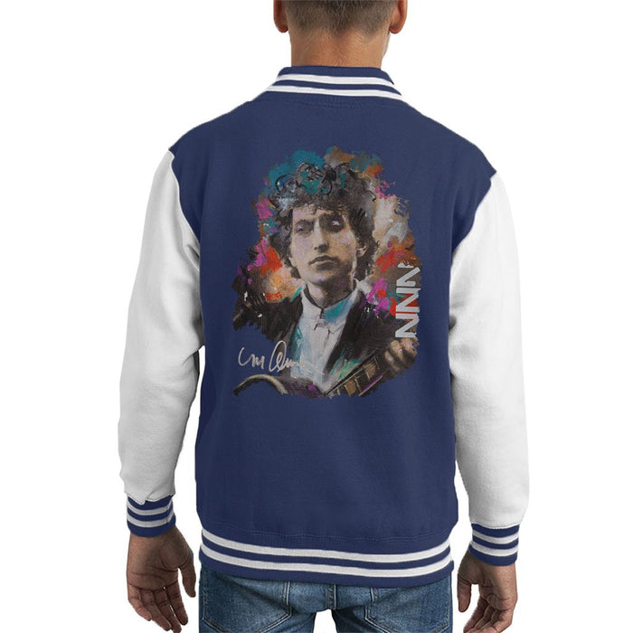 Sidney Maurer Original Portrait Of Bob Dylan Kids Varsity Jacket - Kids Boys Varsity Jacket