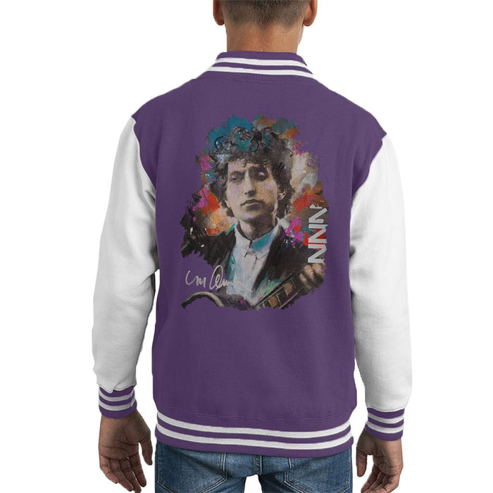 Sidney Maurer Original Portrait Of Bob Dylan Kids Varsity Jacket - Kids Boys Varsity Jacket