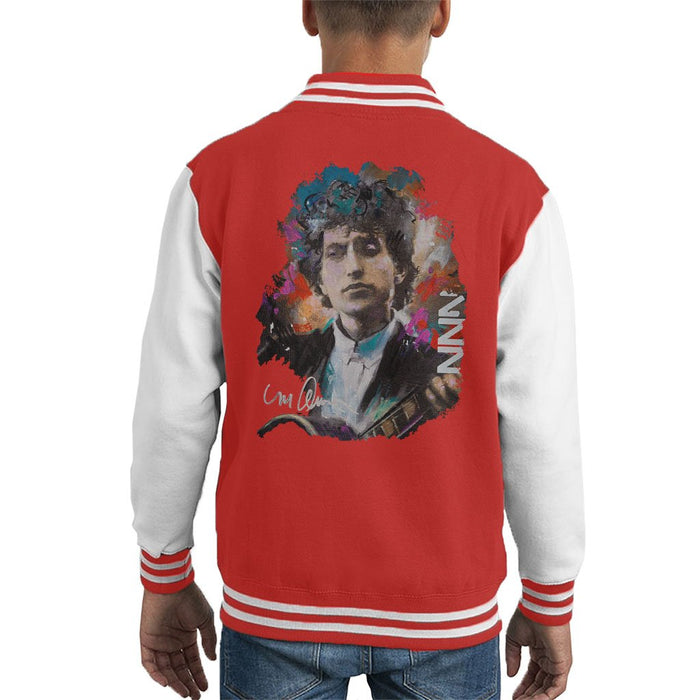 Sidney Maurer Original Portrait Of Bob Dylan Kids Varsity Jacket - Kids Boys Varsity Jacket