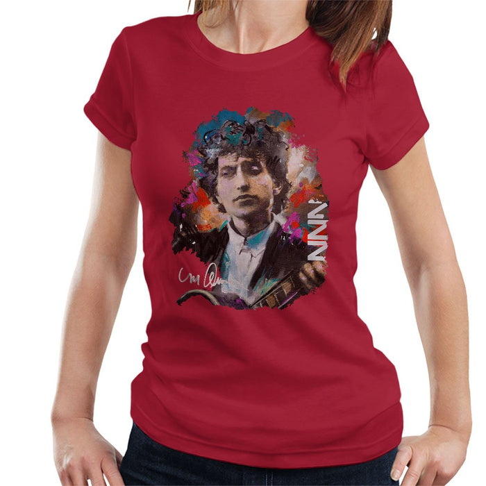 Sidney Maurer Original Portrait Of Bob Dylan Womens T-Shirt - Womens T-Shirt