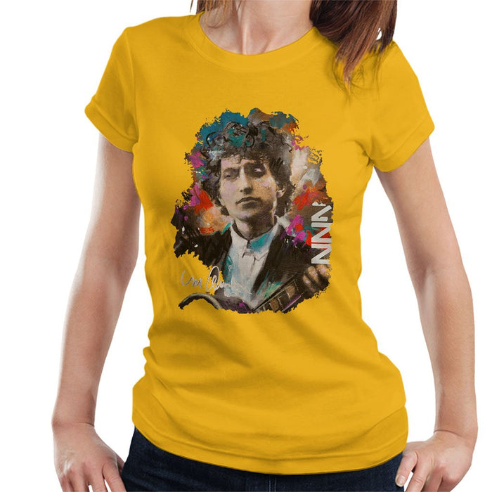 Sidney Maurer Original Portrait Of Bob Dylan Womens T-Shirt - Womens T-Shirt