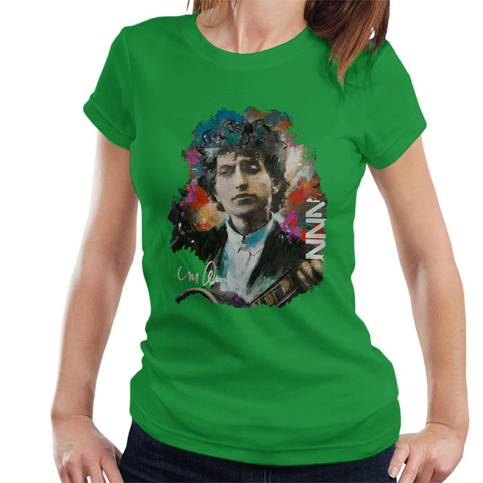 Sidney Maurer Original Portrait Of Bob Dylan Womens T-Shirt - Womens T-Shirt