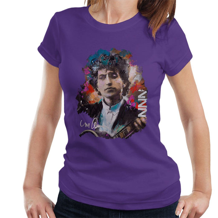 Sidney Maurer Original Portrait Of Bob Dylan Womens T-Shirt - Womens T-Shirt