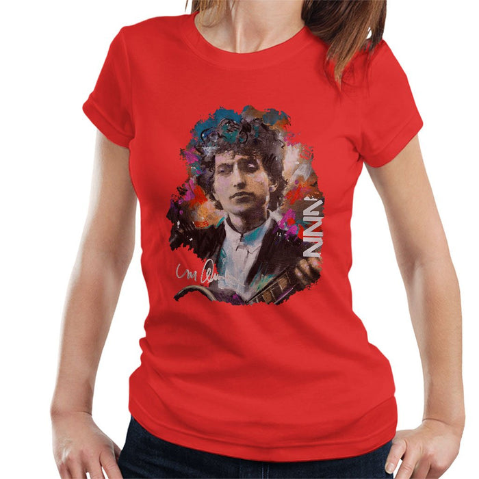 Sidney Maurer Original Portrait Of Bob Dylan Womens T-Shirt - Womens T-Shirt