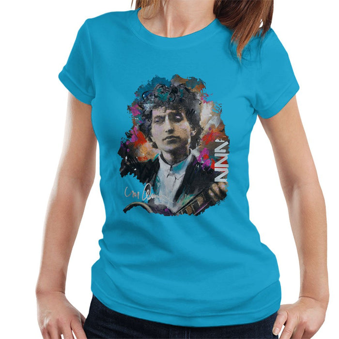Sidney Maurer Original Portrait Of Bob Dylan Womens T-Shirt - Womens T-Shirt