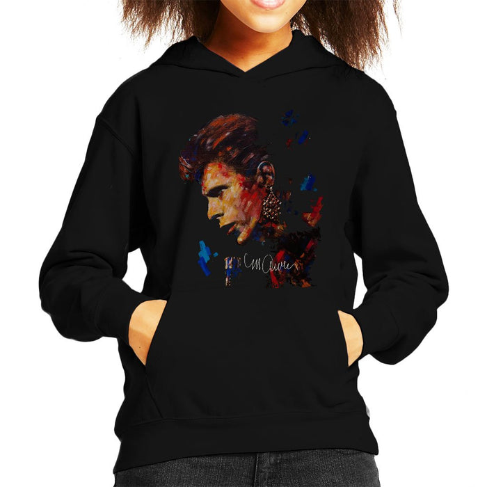Sidney Maurer Original Portrait Of David Bowie Earring Kids Hooded Sweatshirt - Kids Boys Hooded Sweatshirt