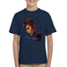 Sidney Maurer Original Portrait Of David Bowie Earring Kids T-Shirt - X-Small (3-4 yrs) / Navy Blue - Kids Boys T-Shirt