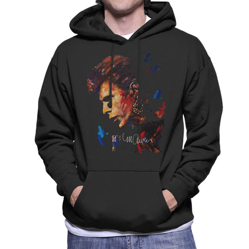 Sidney Maurer Original Portrait Of David Bowie Earring Mens Hooded Sweatshirt - Mens Hooded Sweatshirt