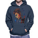 Sidney Maurer Original Portrait Of David Bowie Earring Mens Hooded Sweatshirt - Small / Navy Blue - Mens Hooded Sweatshirt