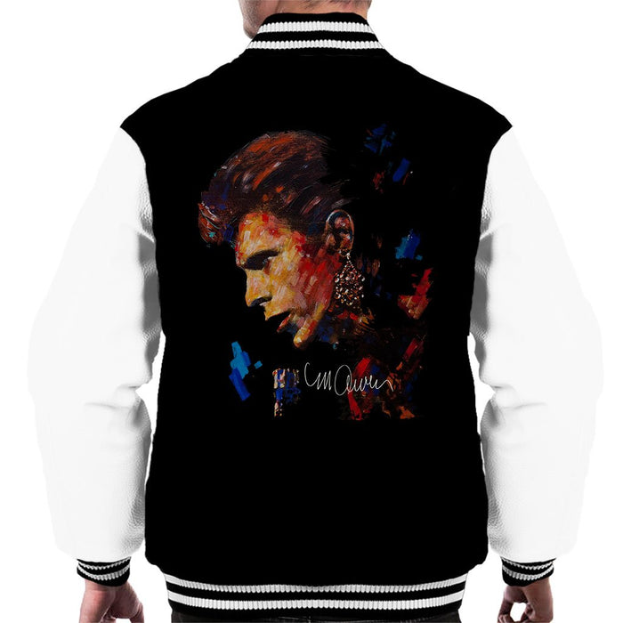 Sidney Maurer Original Portrait Of David Bowie Earring Mens Varsity Jacket - Mens Varsity Jacket