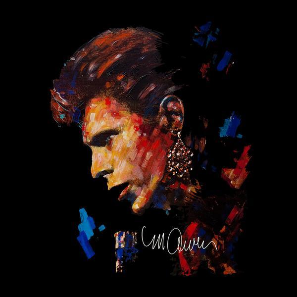 Sidney Maurer Original Portrait Of David Bowie Earring Womens Sweatshirt - Womens Sweatshirt