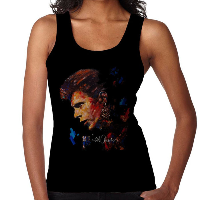 Sidney Maurer Original Portrait Of David Bowie Earring Womens Vest - Womens Vest