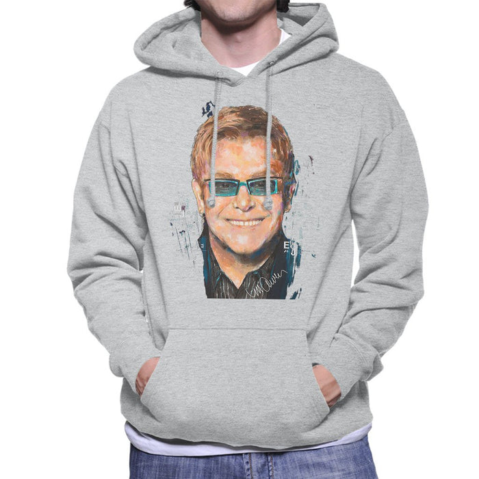 Sidney Maurer Original Portrait Of Elton John Mens Hooded Sweatshirt - Mens Hooded Sweatshirt