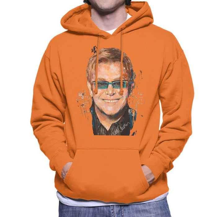 Sidney Maurer Original Portrait Of Elton John Mens Hooded Sweatshirt - Mens Hooded Sweatshirt