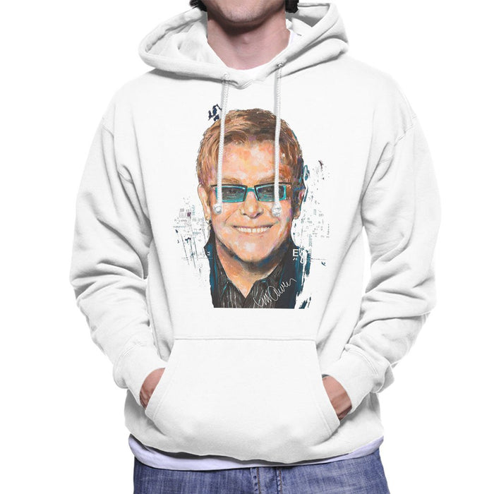 Sidney Maurer Original Portrait Of Elton John Mens Hooded Sweatshirt - Mens Hooded Sweatshirt
