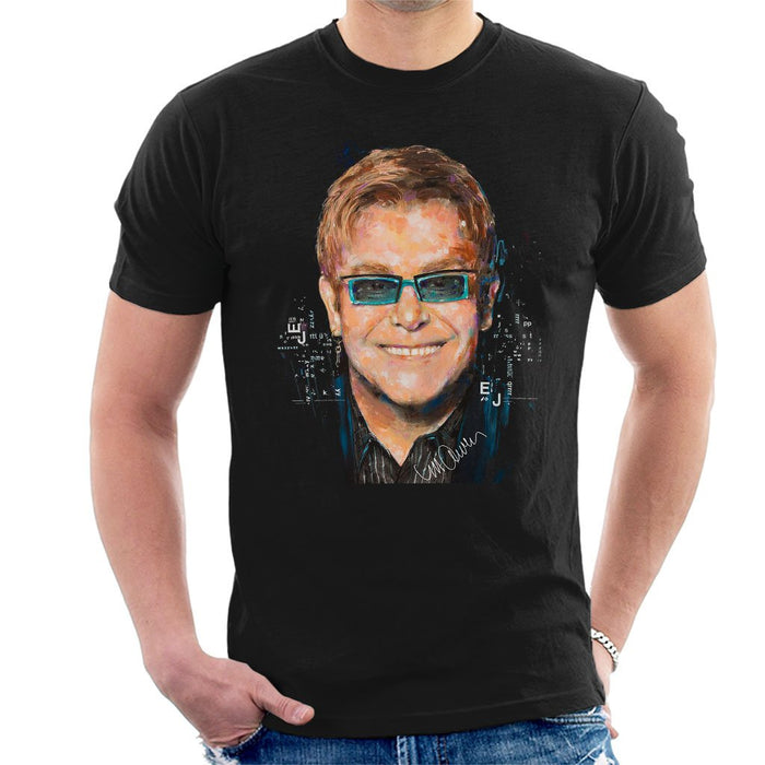 Sidney Maurer Original Portrait Of Elton John Mens T-Shirt - Mens T-Shirt
