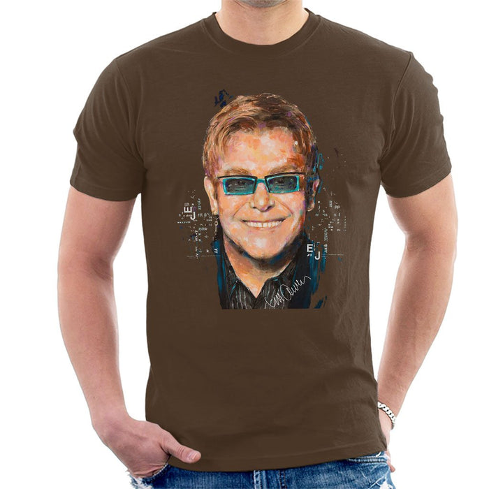 Sidney Maurer Original Portrait Of Elton John Mens T-Shirt - Mens T-Shirt