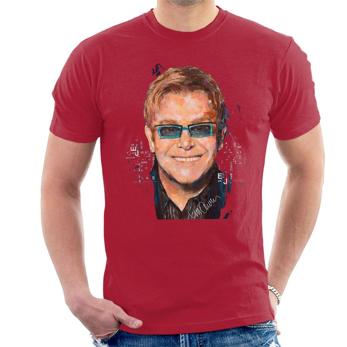 Sidney Maurer Original Portrait Of Elton John Mens T-Shirt - Mens T-Shirt
