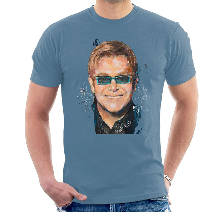 Sidney Maurer Original Portrait Of Elton John Mens T-Shirt - Mens T-Shirt