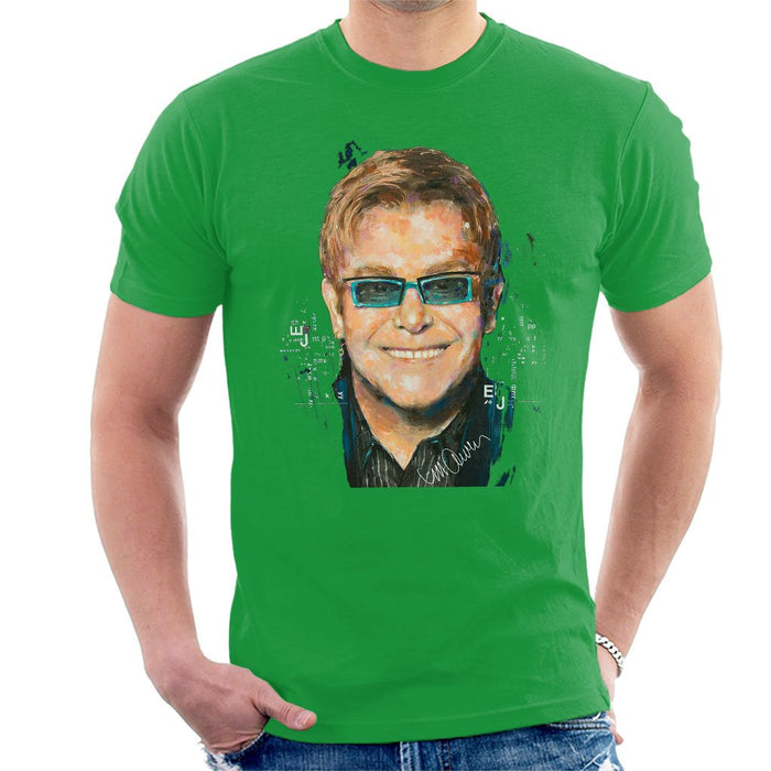 Sidney Maurer Original Portrait Of Elton John Mens T-Shirt - Mens T-Shirt