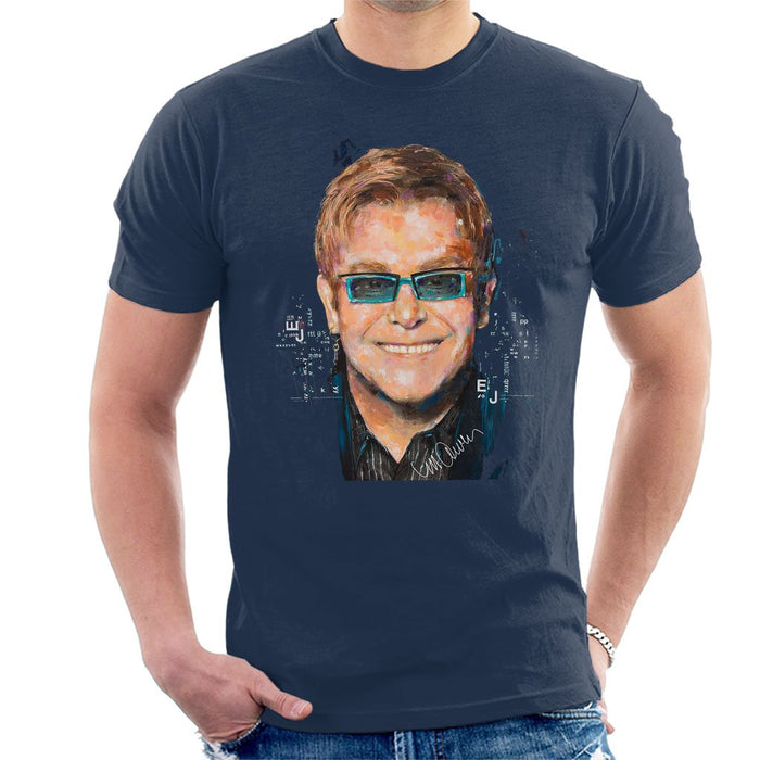 Sidney Maurer Original Portrait Of Elton John Mens T-Shirt - Mens T-Shirt
