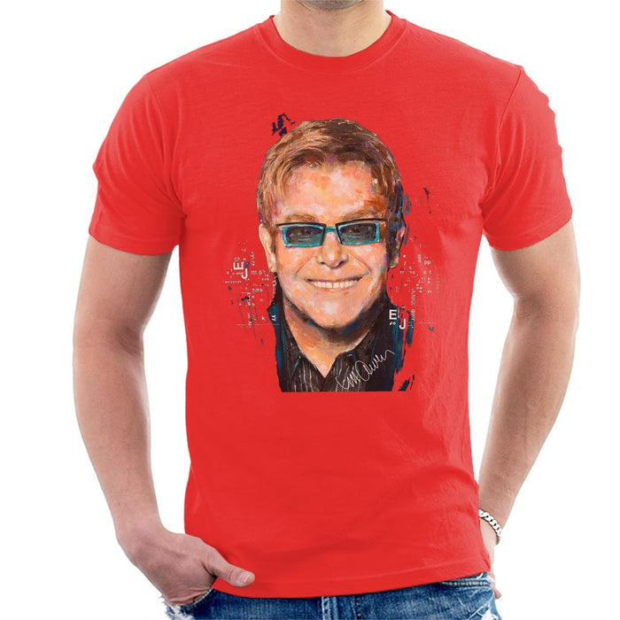 Sidney Maurer Original Portrait Of Elton John Mens T-Shirt - Mens T-Shirt
