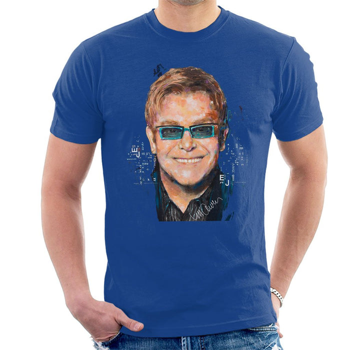 Sidney Maurer Original Portrait Of Elton John Mens T-Shirt - Mens T-Shirt