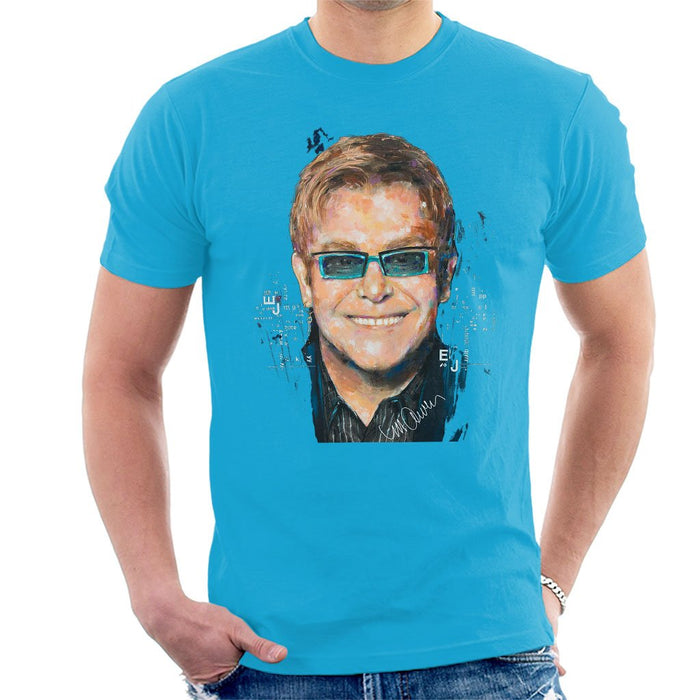 Sidney Maurer Original Portrait Of Elton John Mens T-Shirt - Mens T-Shirt