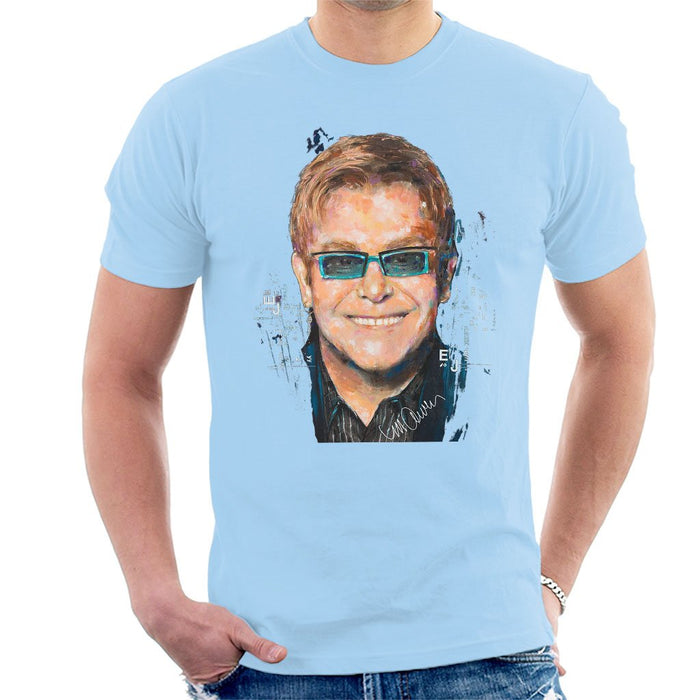 Sidney Maurer Original Portrait Of Elton John Mens T-Shirt - Mens T-Shirt