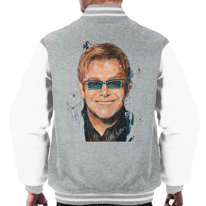 Sidney Maurer Original Portrait Of Elton John Mens Varsity Jacket - Mens Varsity Jacket