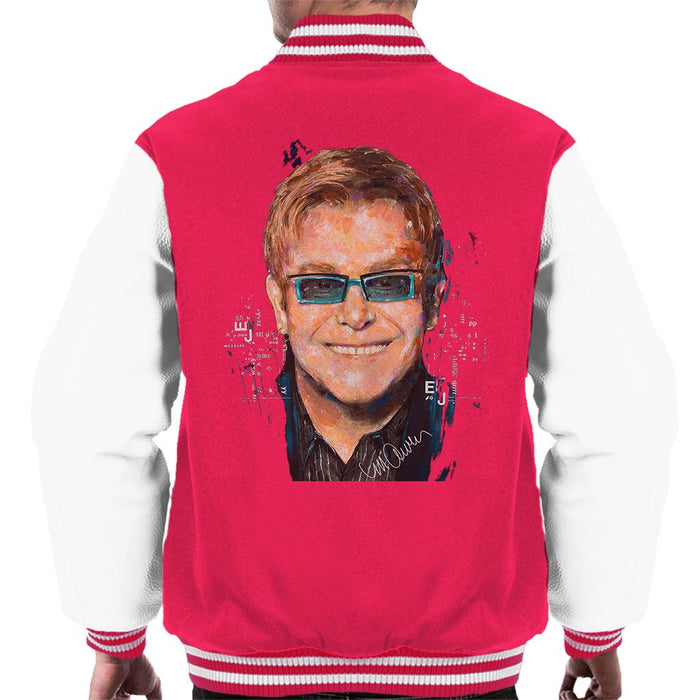 Sidney Maurer Original Portrait Of Elton John Mens Varsity Jacket - Mens Varsity Jacket