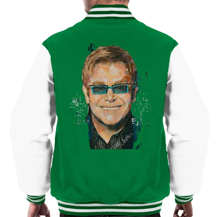 Sidney Maurer Original Portrait Of Elton John Mens Varsity Jacket - Mens Varsity Jacket