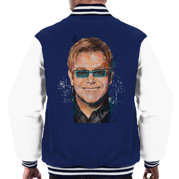 Sidney Maurer Original Portrait Of Elton John Mens Varsity Jacket - Mens Varsity Jacket
