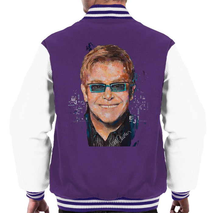 Sidney Maurer Original Portrait Of Elton John Mens Varsity Jacket - Mens Varsity Jacket