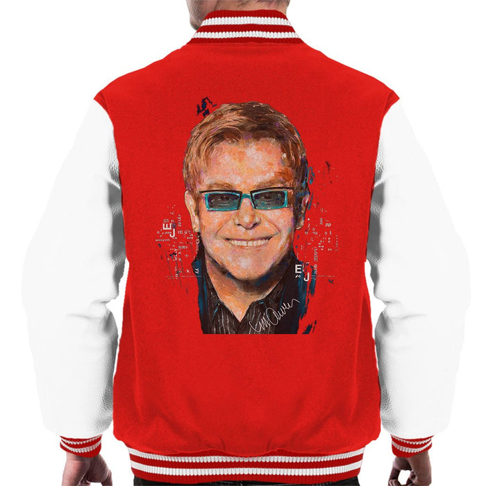 Sidney Maurer Original Portrait Of Elton John Mens Varsity Jacket - Mens Varsity Jacket
